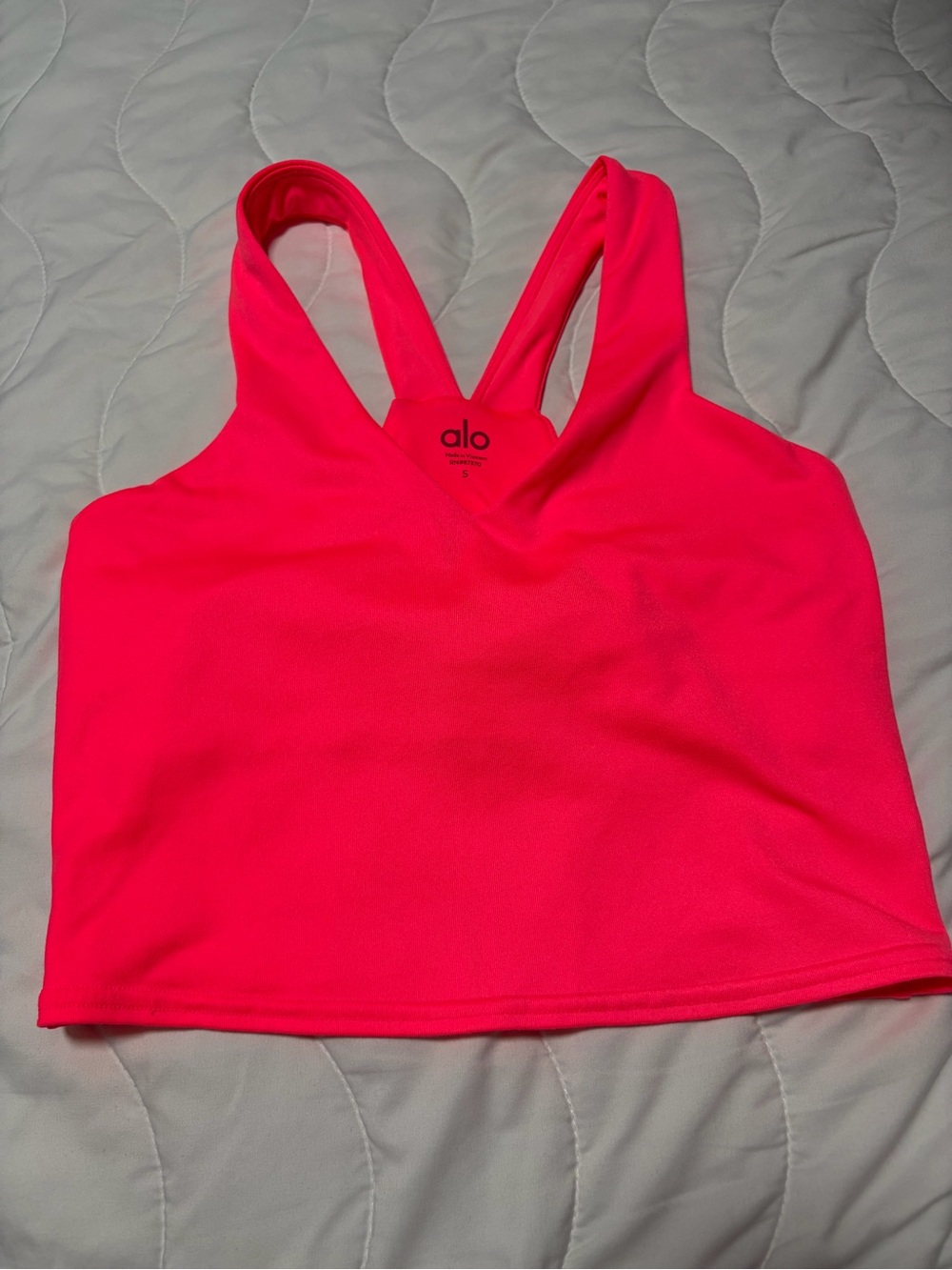 Alo Red V Neck Tank Top Size Small